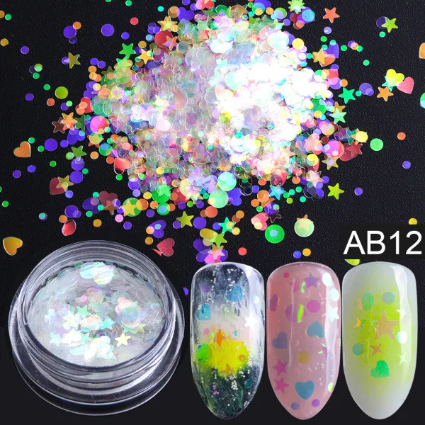 

Holographic Nail Art Sequins Iridescent Mermaid Flakes Colorful Rainbow Glitter for Paillette Cosmetic Festival Glitter