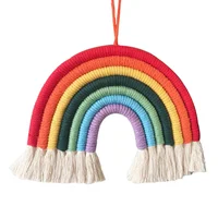 

F-4824 new 2020 custom cotton macrame rainbow wall hanging for home decor kids photography props