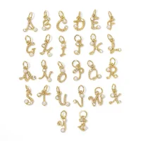 

Brass Metal Gold Plated Initial Charm a-z Letter Cursive Letters Pendants Charms For Jewelry Making