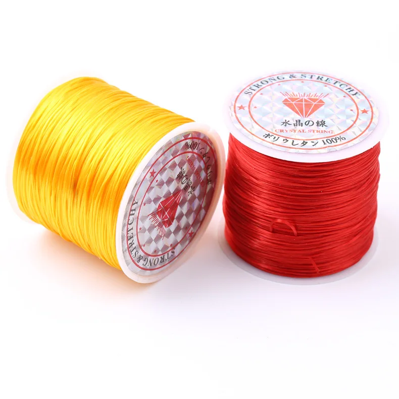 

DIY handmade elastic cord knot hair line beading flat crystal elastic thread beads bracelet elastic thread strings for jewelry