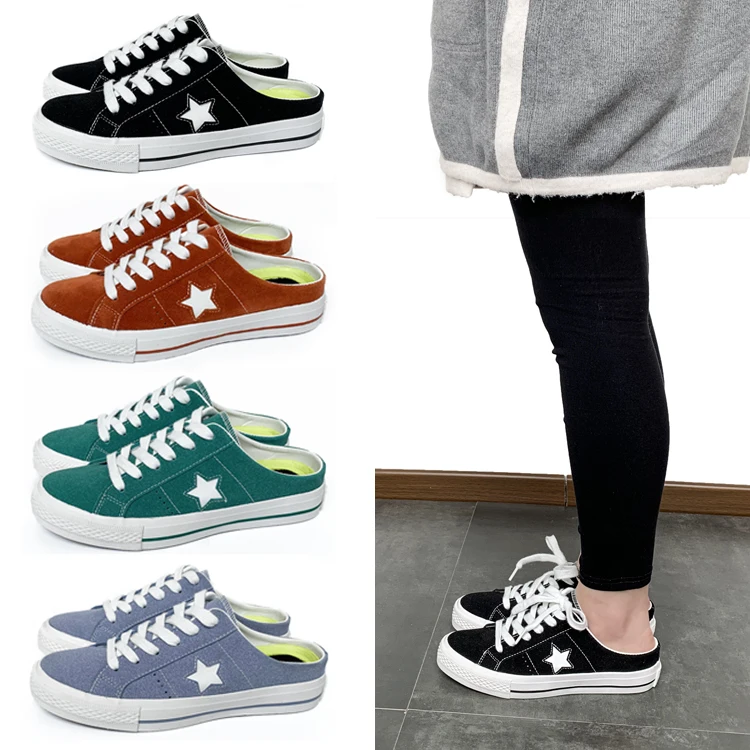 

Wholesale cheap female black no heel casual canvas shoes sneakers
