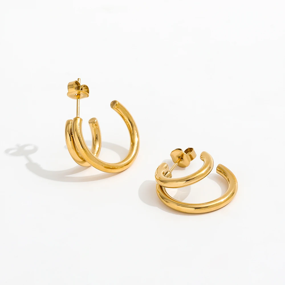 

JOOLIM High End 18K Gold Plated Trendy Stainless Steel Earrings Wholesale Jewelry Tarnish Free