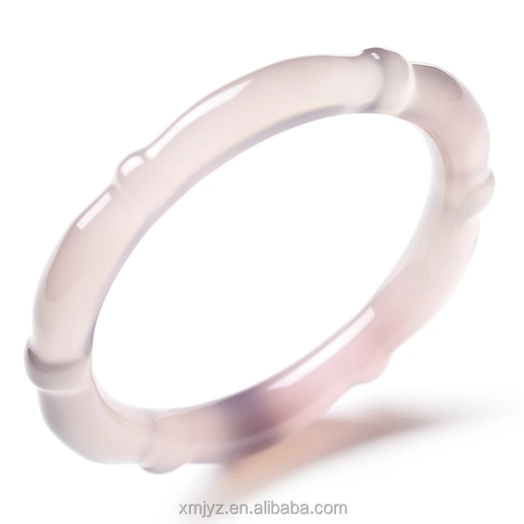 

Certified Pink Purple Chalcedony Bamboo Joint Personality Lovely Temperament Special Jade Bracelet Dyeing Wholesale And Retail