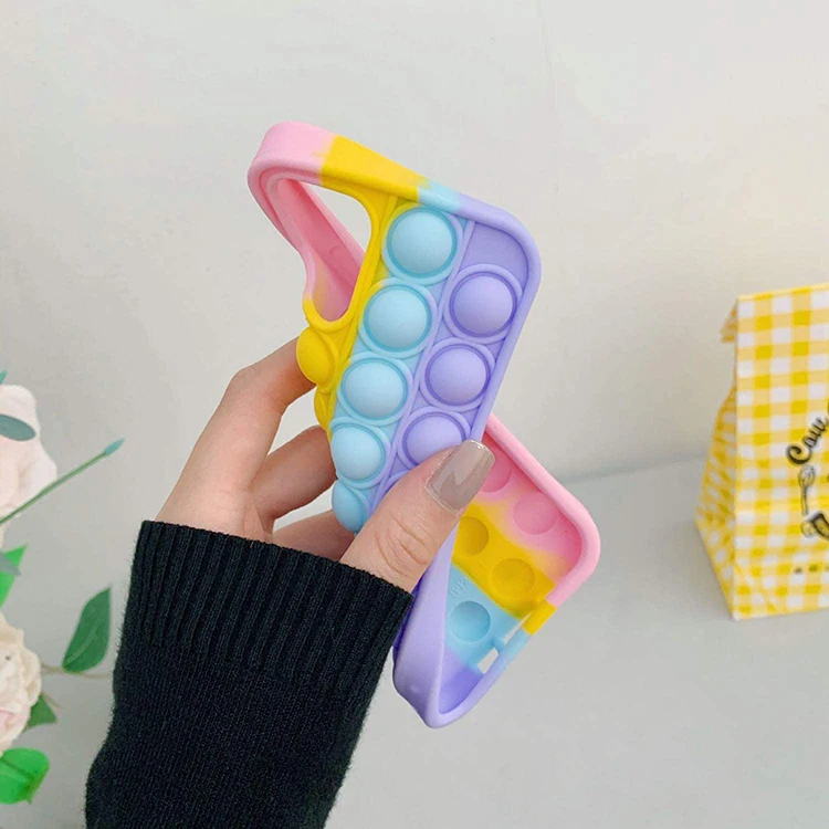 

Fidget Toys Phone Case, Push Pop Bubble Protecive Case for iPhone XR 11 Pro 12 Pro Max