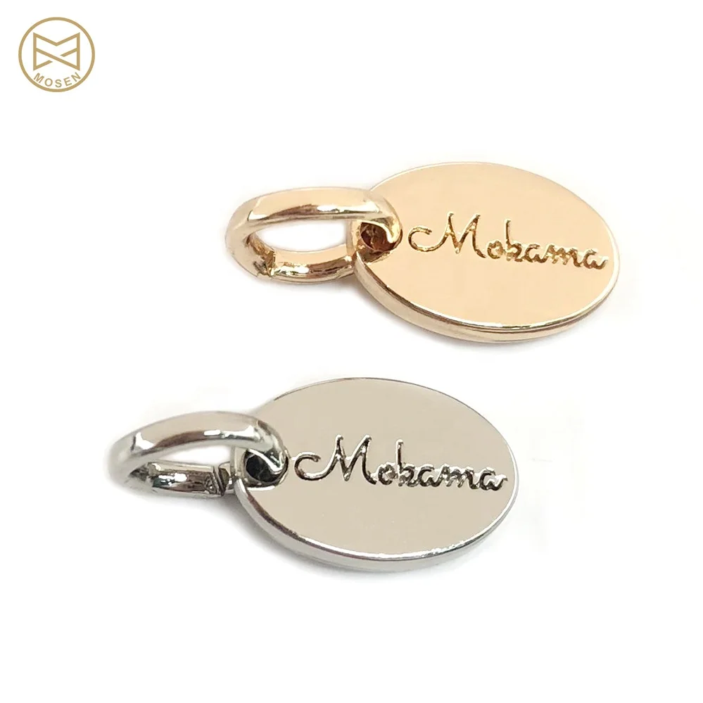 

DIY Luxury Silver Gold  Metal Logo Engraved Ring Charms for Jewelry Making, Rose gold/gold/silver/custom