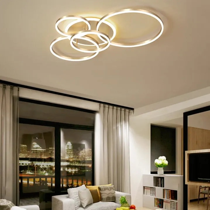Multi-heads golden led ceiling lighting  decorative simple living room ceiling light modern indoor 85-265V intelligent  lamps