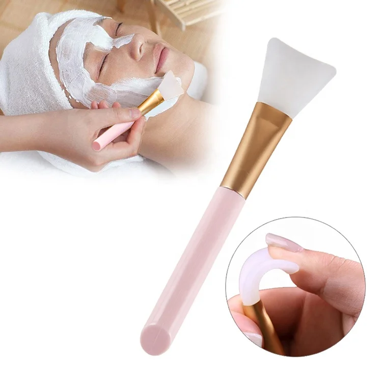 Cosmetic Beauty Tools DIY Custom Logo Plastic Foundation Fan Clay Applicator Soft Silicone Facial Face Mask Brush
