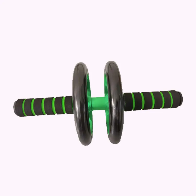

New Double Abdominal Muscle Exercise 2 Wheels Abdominal Resistance Roller Abdominal Exercise Roller Ab Wheel, Green/blue