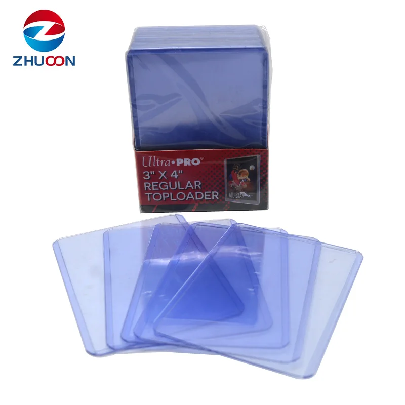 

Wholesale Custom 35PT PVC Cards Holder Sleeve Top Loader 3x4 ID Ultra Pro Card Sleeve Toploade, Transparent