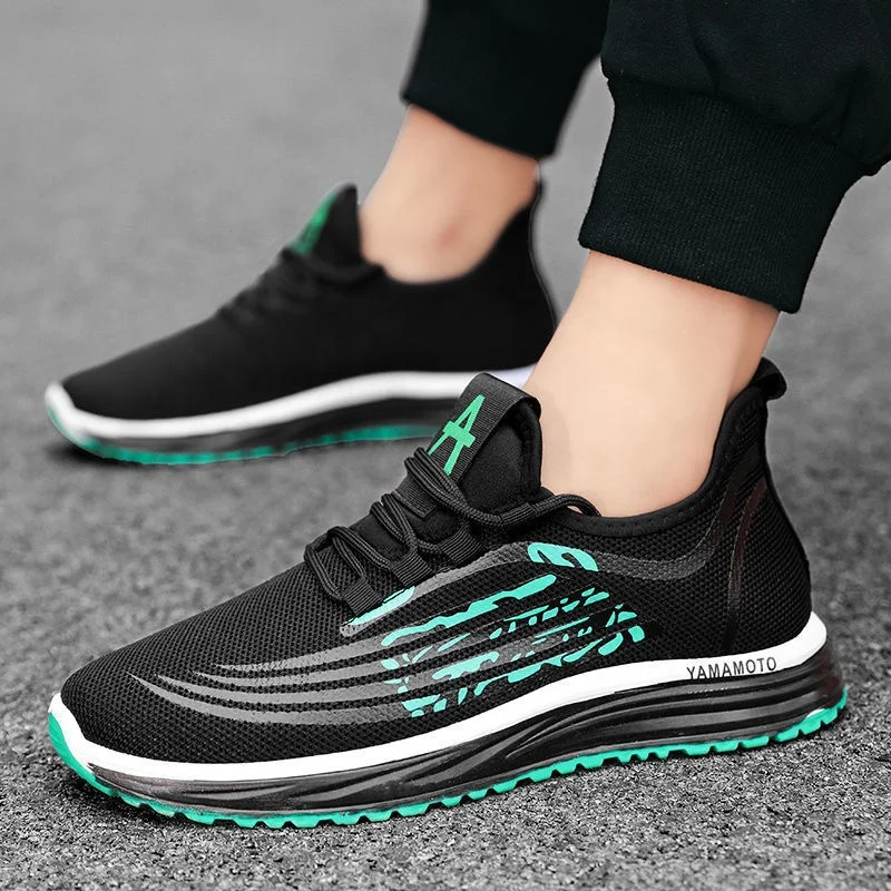 

Men's Casual Cheap Casual Mesh Jogging Shoes Men Flat Vulcanized Sports Shoes White Black Sneakers Lace up Walking Sneak