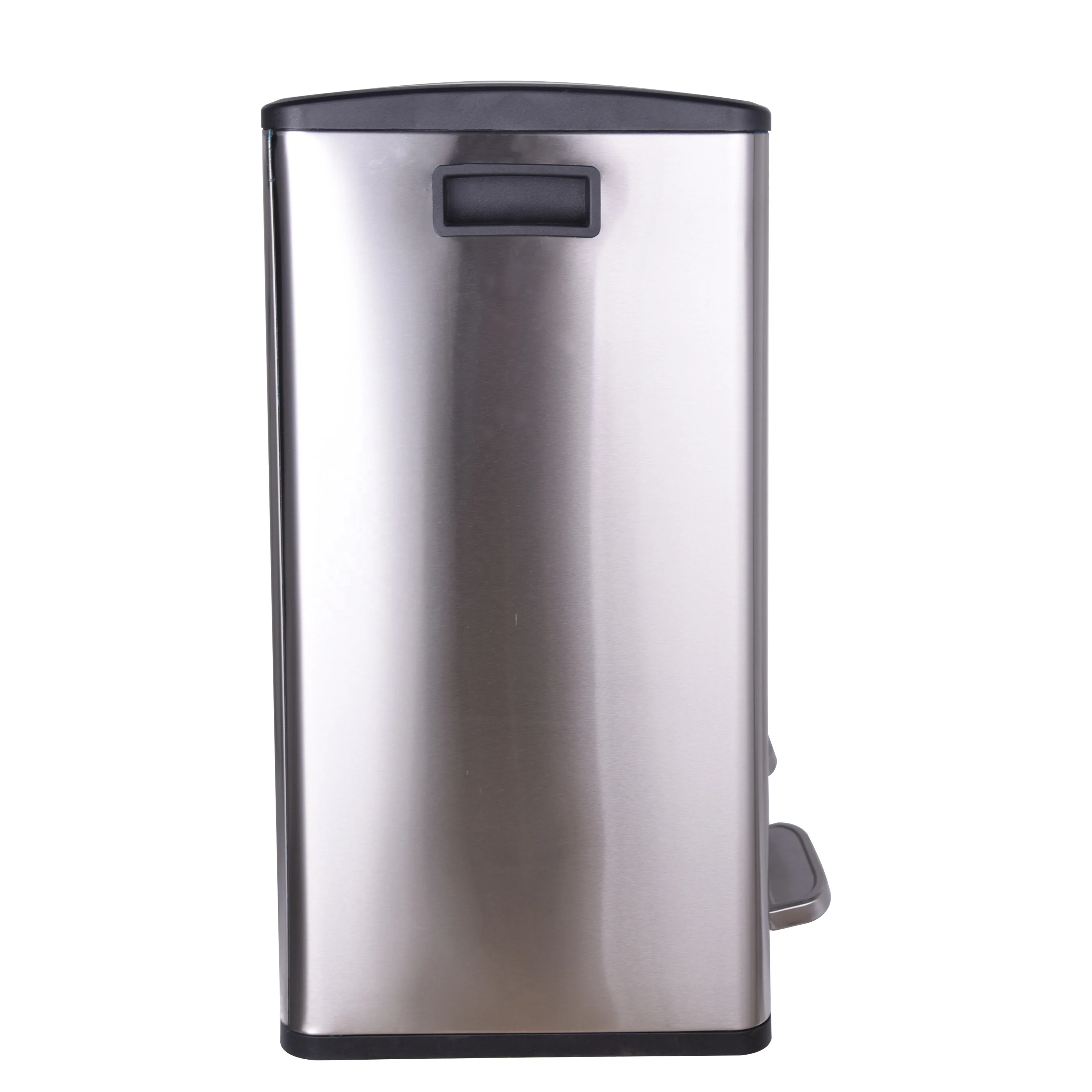
industrial foot pedal recyclable 60L foldable trash bin Square Stainless Steel double compartment pedal cabinet waste bin trash 