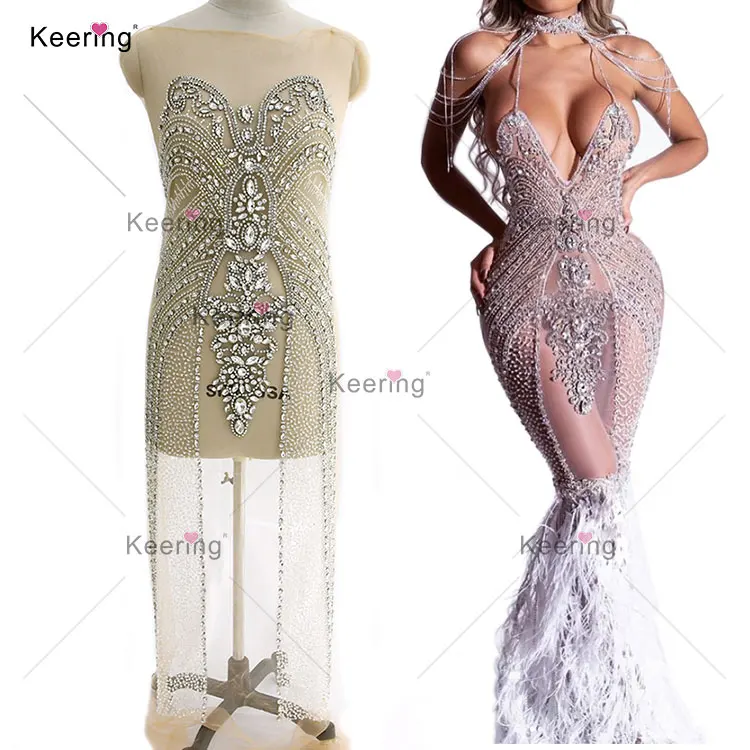 

WDP-030 Keering African Black Women 2022 Fancy Beaded Full Body Crystal Skin Color Rhinestone Bodice Applique Manufacturers, Silver ,gold ,yellow ,royal blue ,red