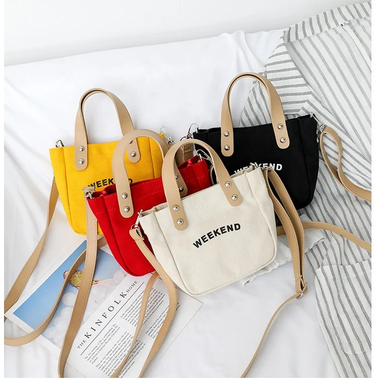 

Hot Selling Japanese Ins Princess Girl Canvas Heart Small Handbag Korean Shoulder Bag Messenger Bag for Women, Yellow, red, black, beige