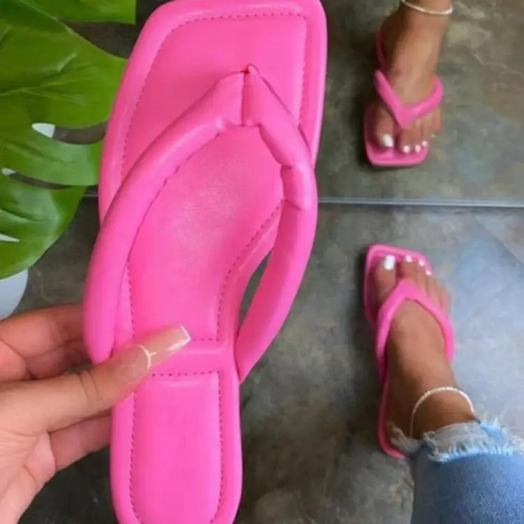 

New style 2021 fashion summer ladies Slippers Slide Flats Slides Flip Flop Sandals For Women And Ladies, Black, rose red, color