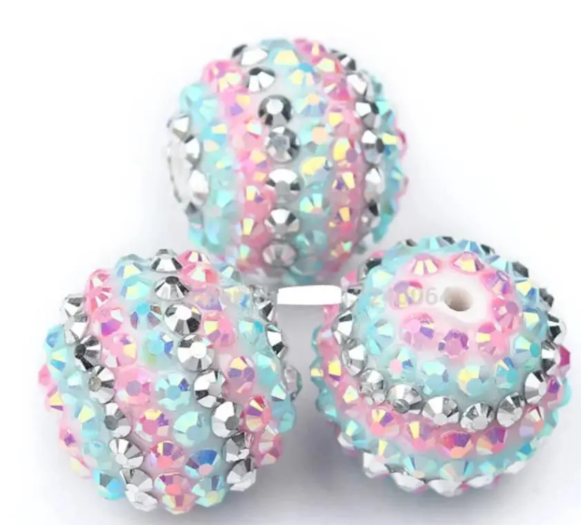 

JC Wholesale 20mm Color plating Resin Ball Resin Rhinestone beads for Kids Girls Jewelry Making Chunky Beads