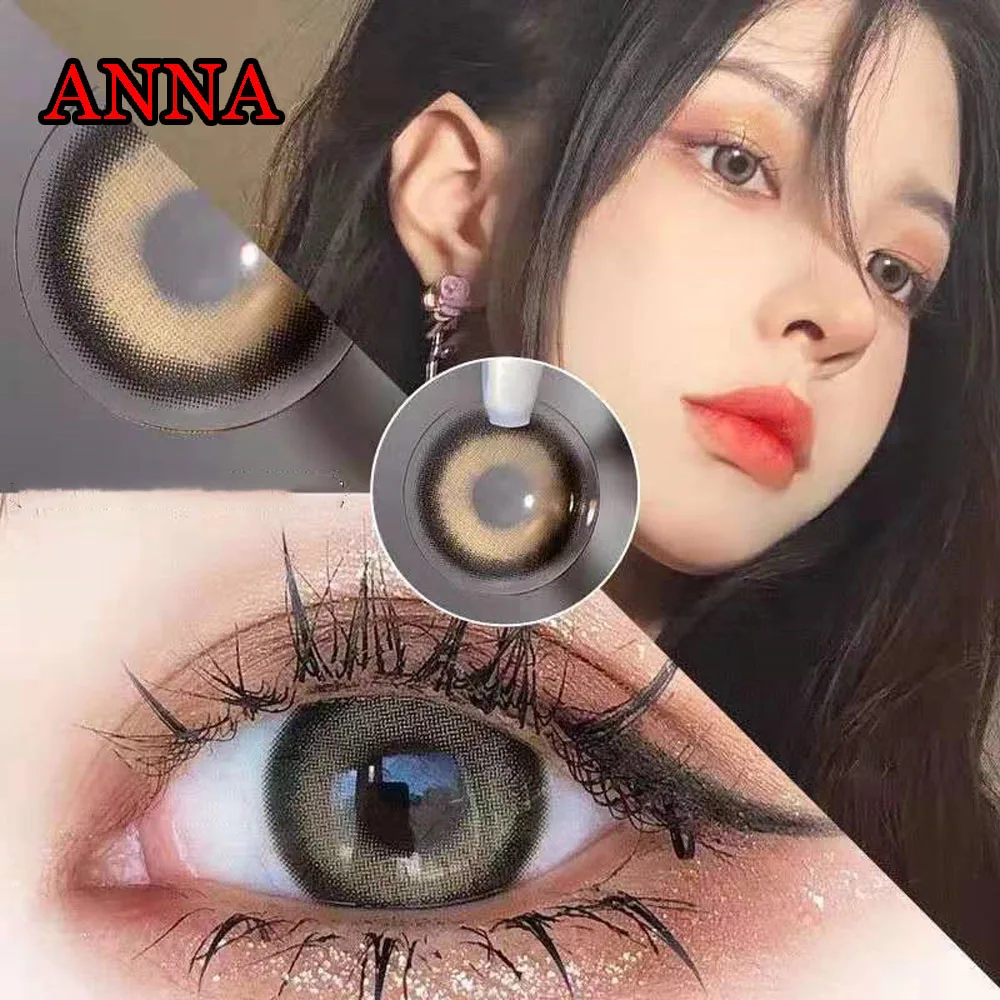 

Natural Colored Contact Lenses 14.50mm Yearly Eye Lenses Color Contacts Lens For Cosmetic Eye Anna Gray