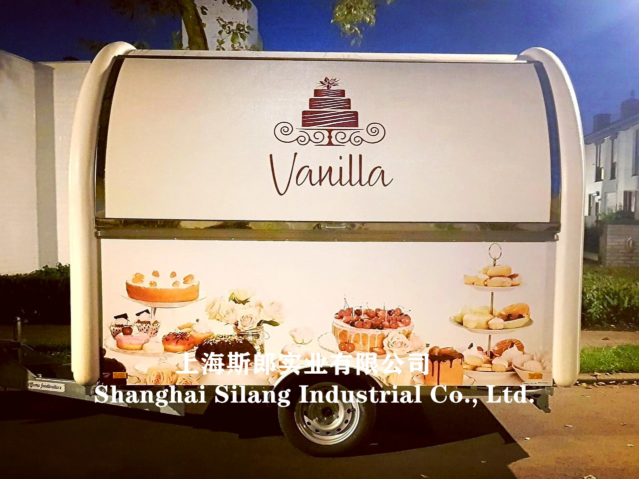 Purple customized high quality hot sale food trailer/ waffle pizza ice cream machine pizza hot dog camper food truck food cart factory