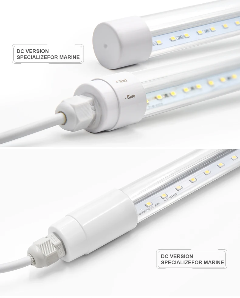 t8 waterproof pc led tube light with ip68 socket