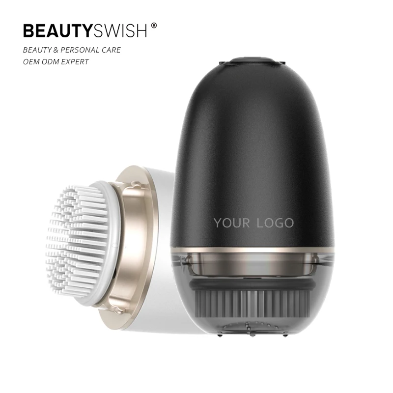 

Korea Skin Care Inductive Recharge IPX 7 Waterproof Sonic Facial Cleansing Spin Brush For Gentle Exfoliation Face Spa System, Whitw&grey&gold