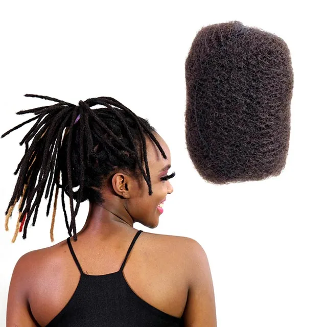 

High Quality 100%Human Hair Afro Kinky Bulk Human Hair For Deradlock Hair Extensions Off Black