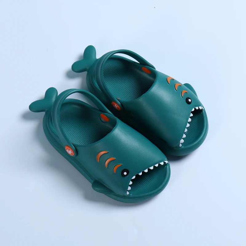 

Children's Beach Shoes Baotou Non-slip Sandal New Cartoon Small Shark EVA Rubber Slipper