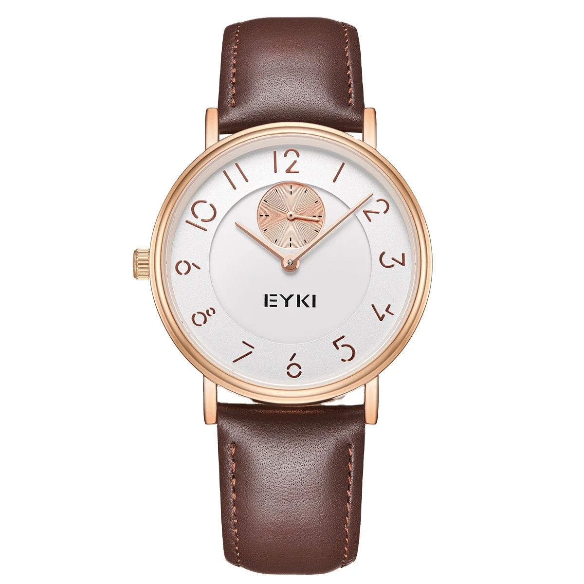 

Round Case Minimalist Waterproof Genuine Leather Strap Casual Men Watches