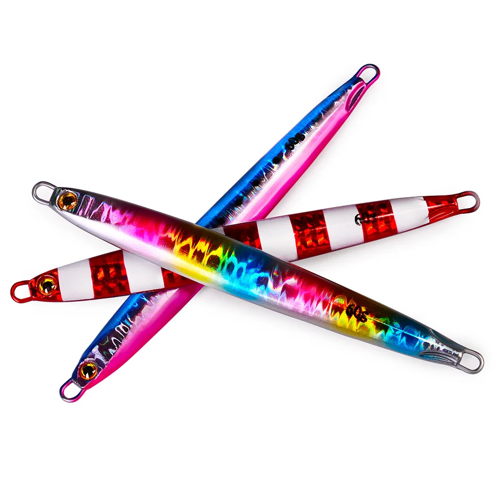 

2022 Laser UV Light Jigging Metal Treble Hook Led Fishing Lure Blade Jig