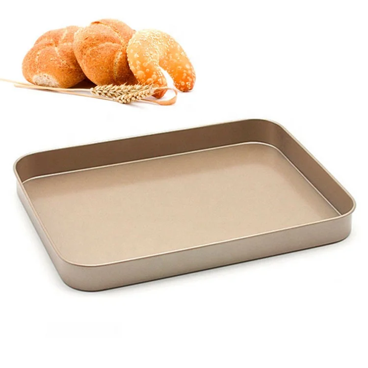 

Food grade non-stick Baking Pan tray /Cake Bread Ovenware Plate/kitchen pastry tray pizza toast/golden coating 24.5x18.5cm