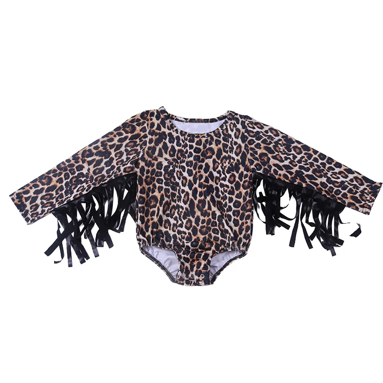 

Baby Girls Leopard Romper Toddler O-Back Bodysuit Girls Long Sleeve Rompers