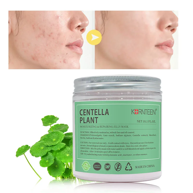 

Soothing calming refreshing and anti-inflammatory powder mask with Centella Extract hydrated antioxidants for red acne skin