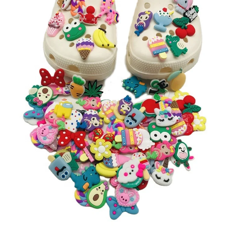 

Wholesale 1.5-3cm Random cartoon PVC rubber Shoe Charms, As picture