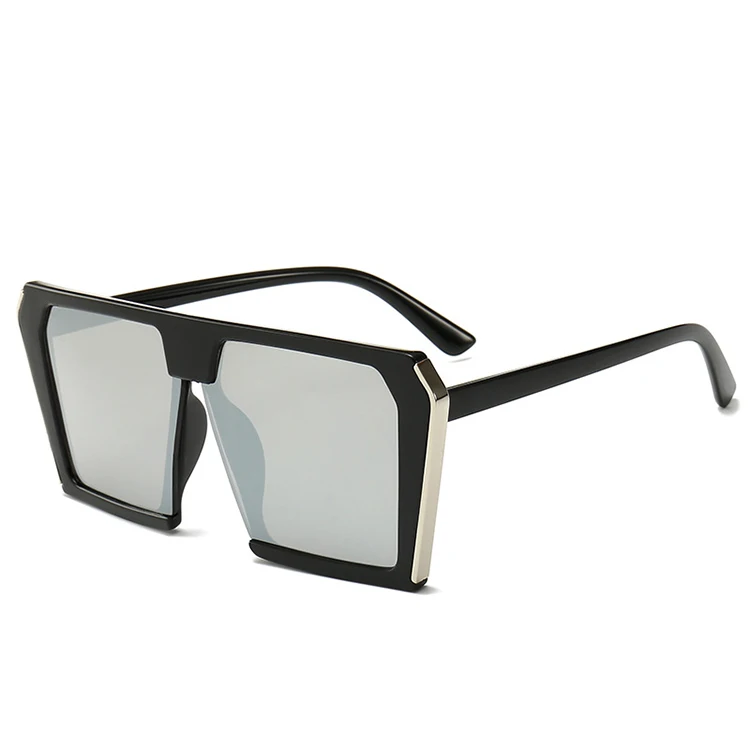 

Trendy Square Oversized Frame Glasses Eyeglasses Brand Designer Colorful Lens Women Shades Sunglasses, 6 colors