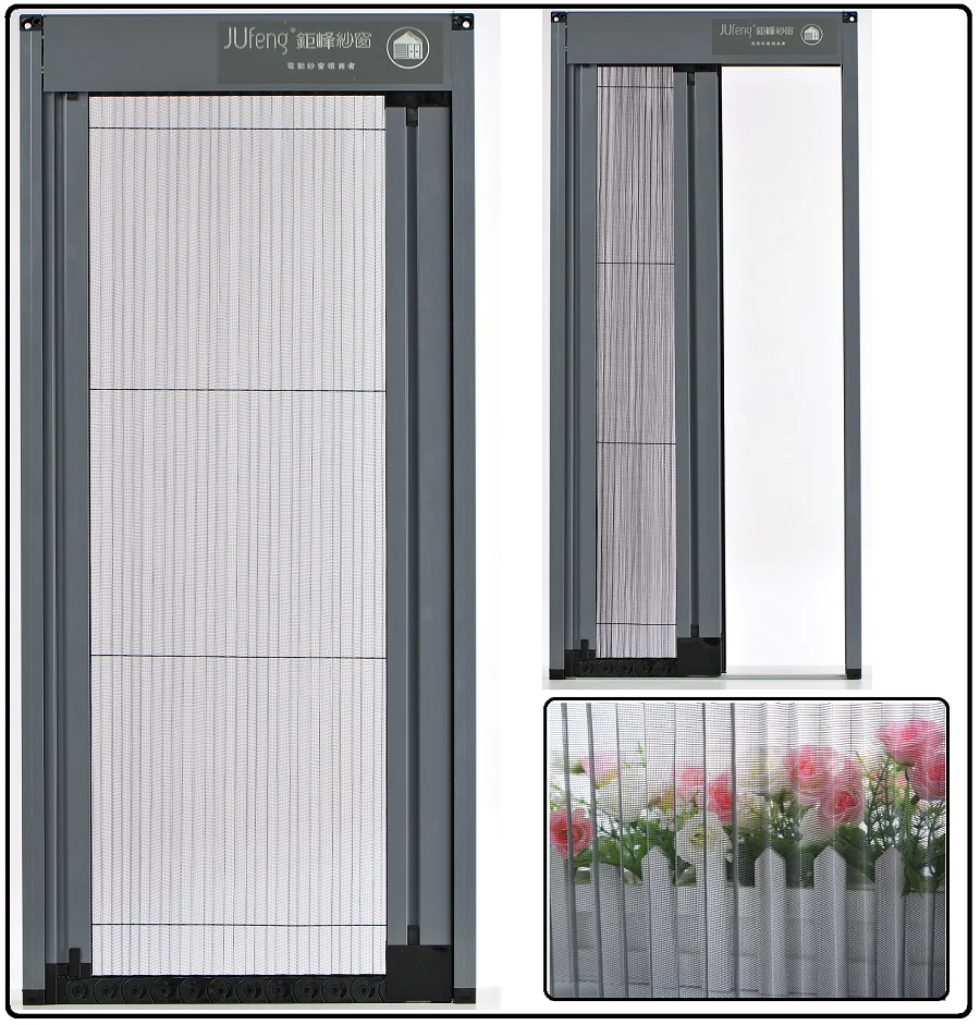 Customized Hot Sale Trackless Retractable Screen Door With Flyscreens