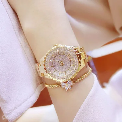

BS Bee sister Women Watches 2020 Luxury Brand Diamond Quartz Ladies Rose Gold Watch Stainless Steel Clock Dress Watch Ladies