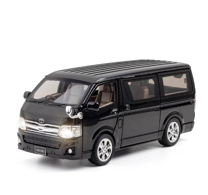 

XLG 1/32 Toyota Hiace Commercial Vehicle Alloy Models Diecast Vehicles Light And Sound Toy Pullback