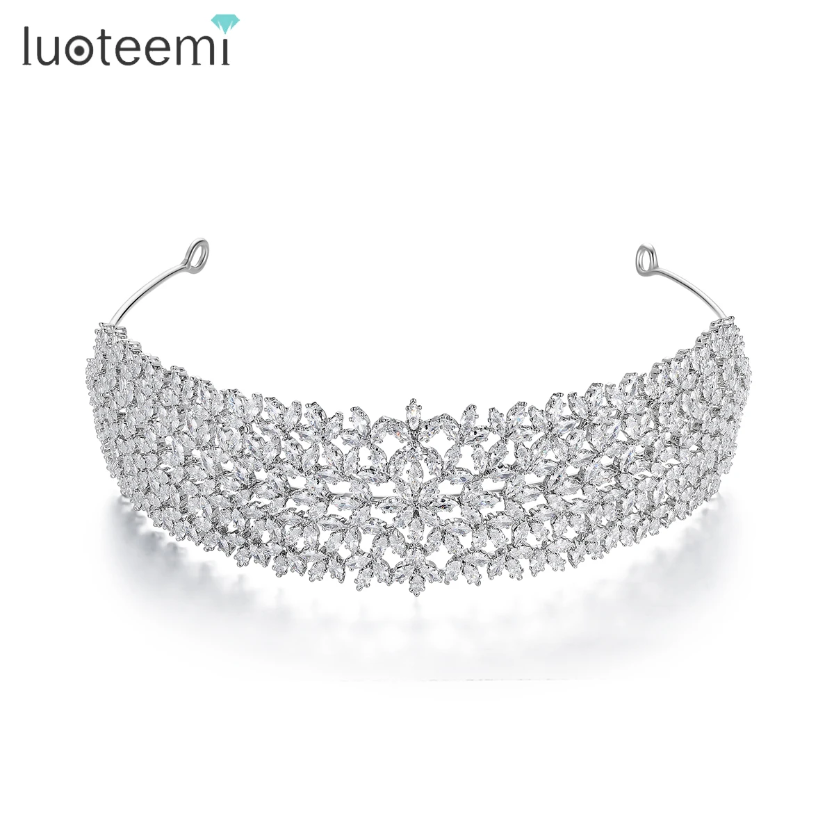 

LUOTEEMI Wedding Ice Out Comb Bohemian Accessories Luxury Designer Hairband Jewellery Bridal Hair Jewelry