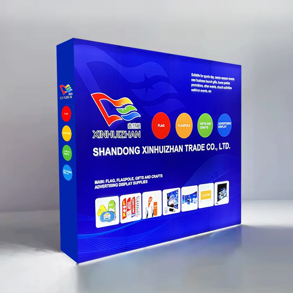 Custom Aluminum Frame LED Backlight Pop-up Display Stand Background Custom Size logo  Advertising Background Light Box Quickly