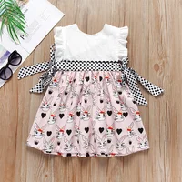 

Wholesale Boutique Sleeveless Bunny Print Baby Clothing Easter Baby Girl Dress