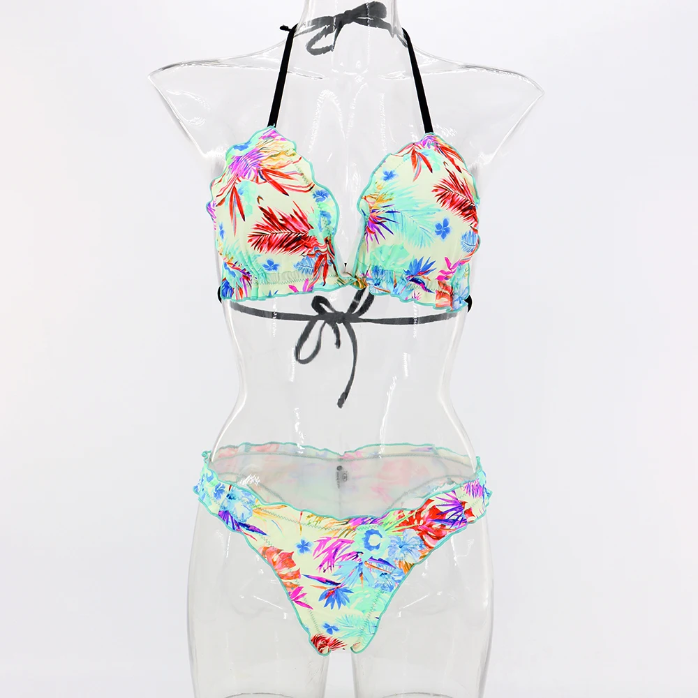 

resistant hot selling High quality womens sexy print Brazilian tropical bikini