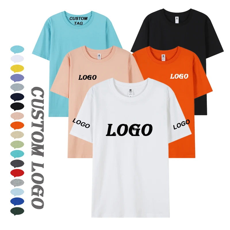 

Free Sample 100% Cotton Blank Tshirt Plain Assorted Mix Color Size Mens Logo Printing Custom T Shirt