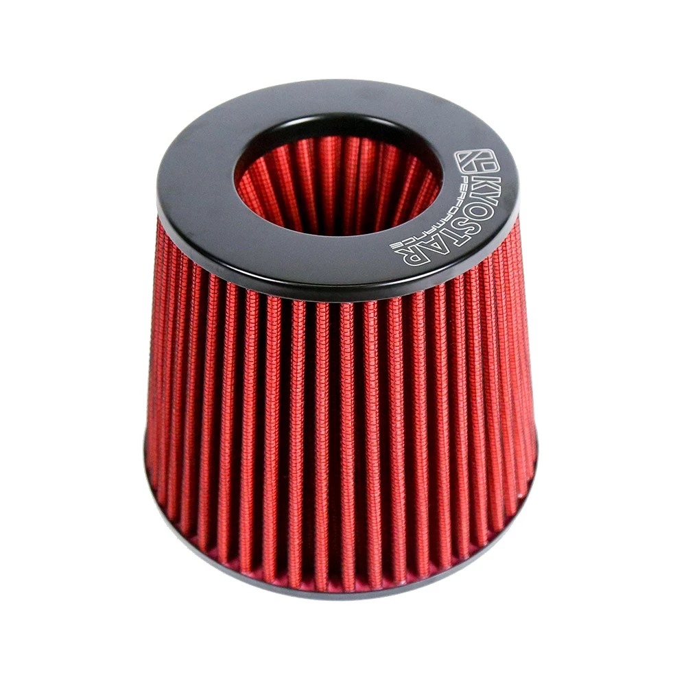 

KYOSTAR Universal Aluminum 3.5'' Car Cold Air Intake Filter Black/Red