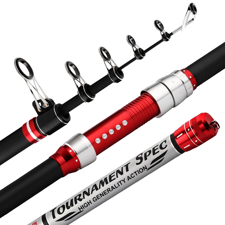 

Saltwater Telescopic Fishing Rods High Carbon Guide Ring Rods Fishing, Blue