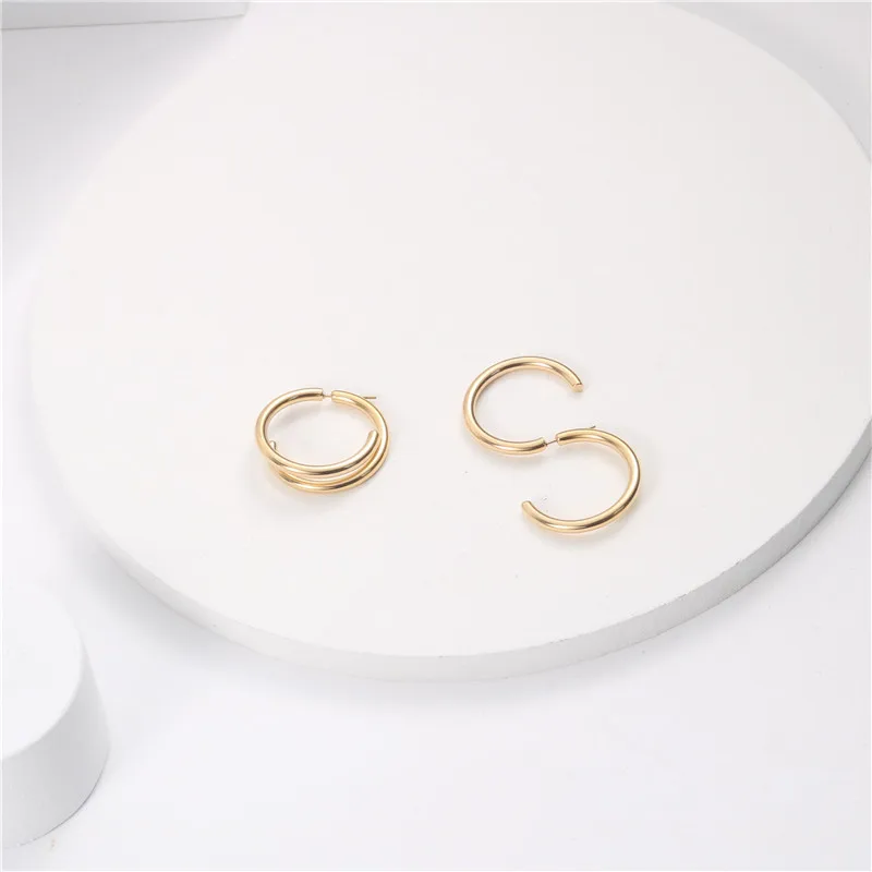 

Fashion stainless steel jewelry Back belt TV C shape Thin strip Earrings