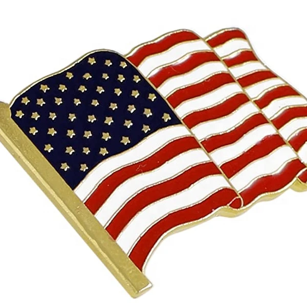 

USA flag Soft Enamel Lapel Pin, Custom color