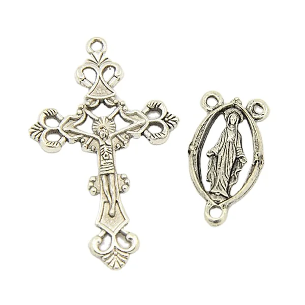 

Pandahall Antique Silver Alloy Virgin Links and Crucifix Cross Pendants