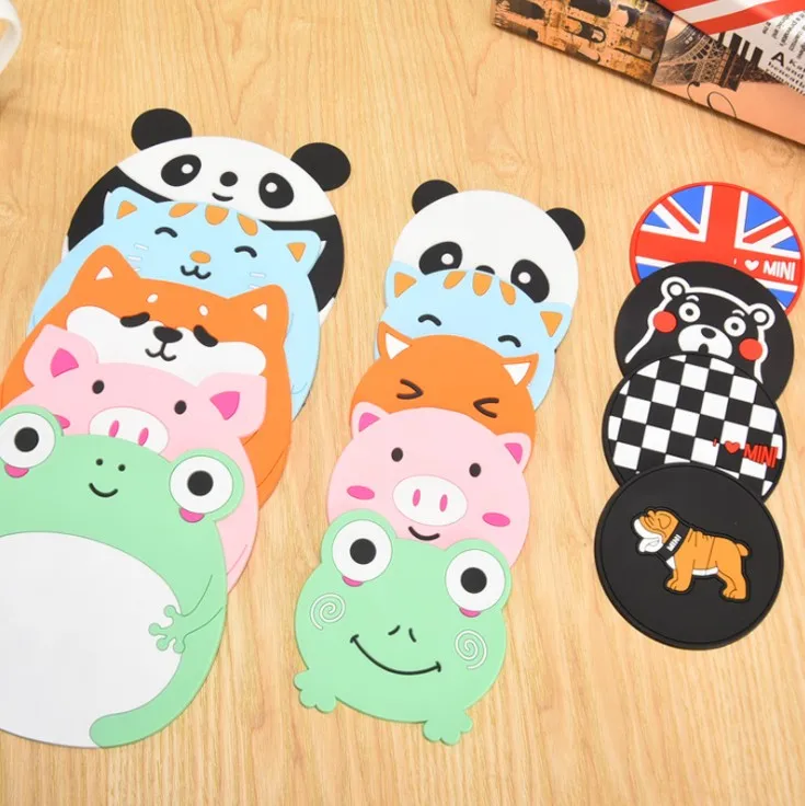 

No MOQ Custom PVC Cup Coasters Silicone Table Trivets Silicone Heat Resistant Mat
