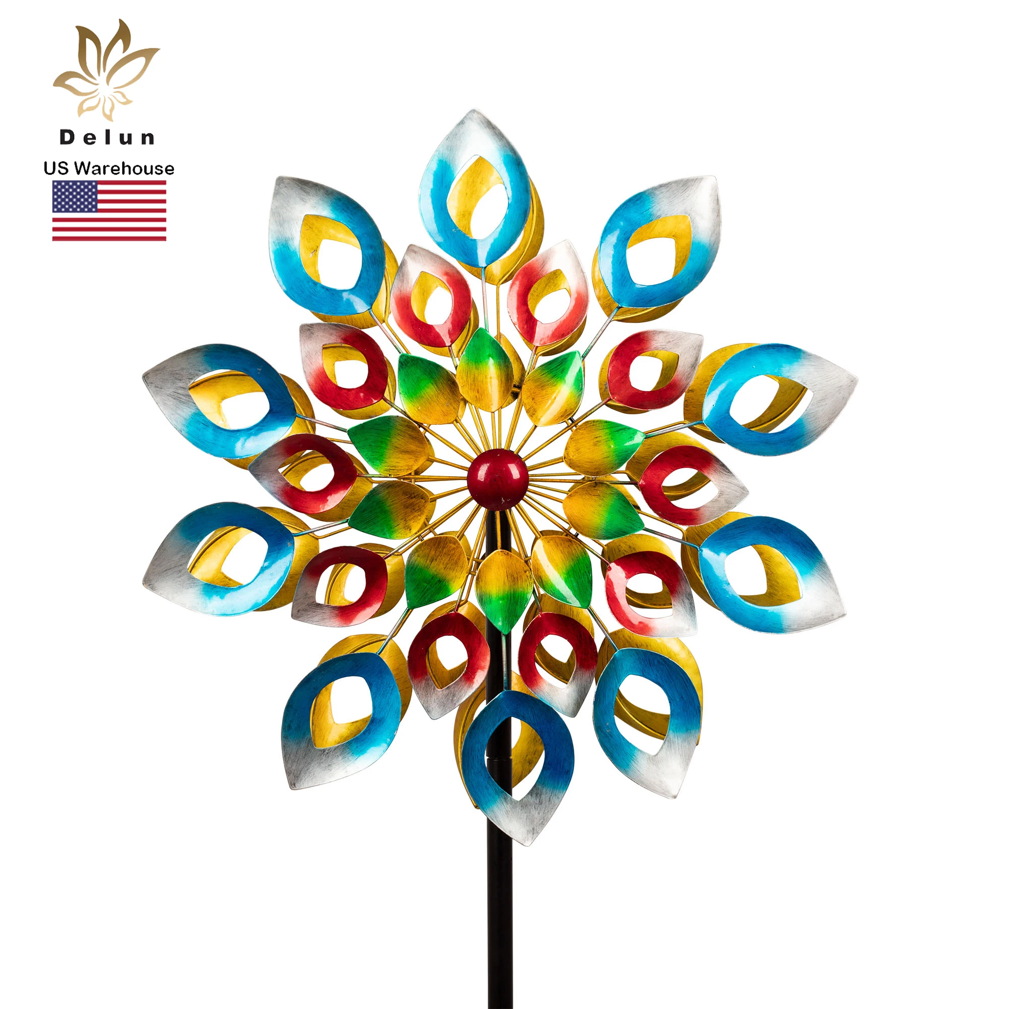 

Colorful Peacock Outdoor Hanging and Vertical Wind Spinner for Garden Decoration