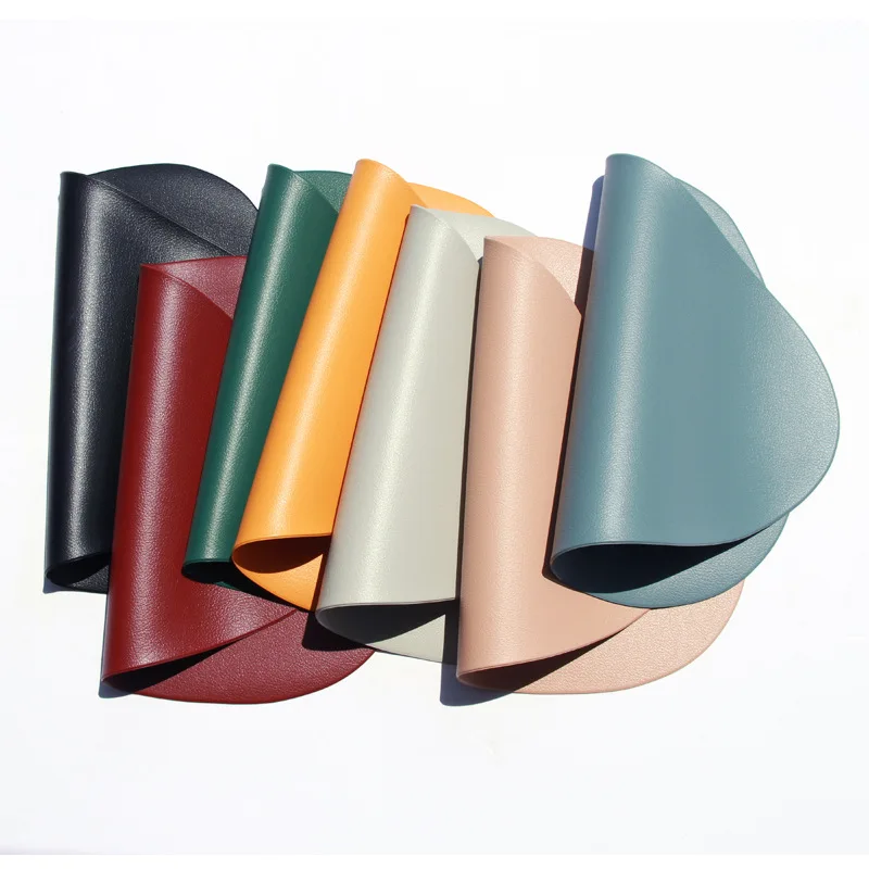 

Nordic ins wind household waterproof and oil proof triangle heat insulat restaurant leather coaster