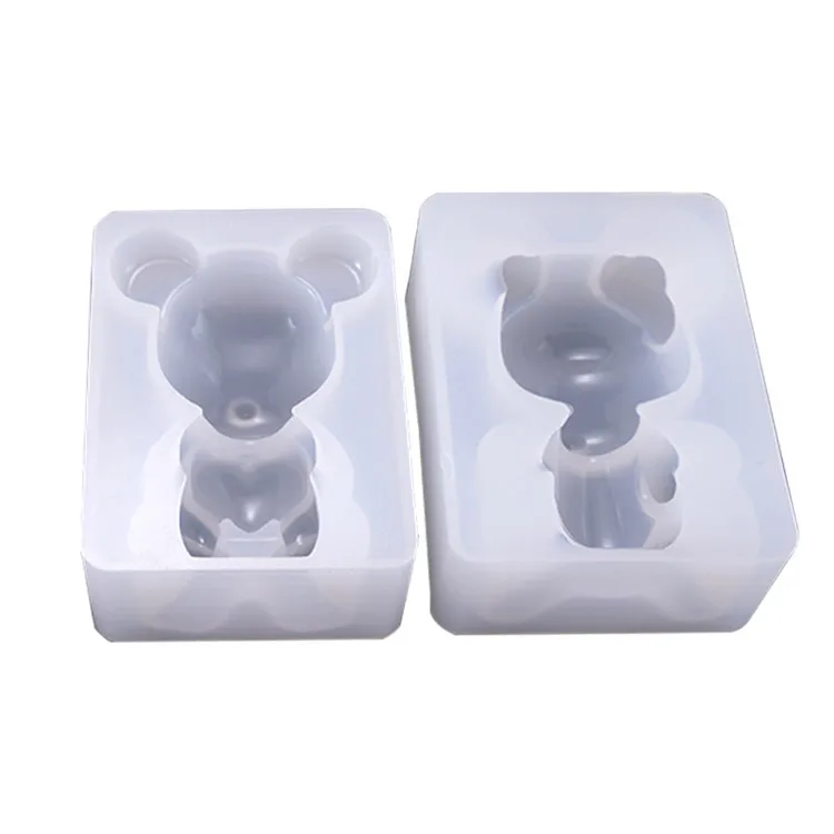 

Epoxy resin keychain mould DIY multiple styles silicone bear bunny baby mold resin mold for keychain, White