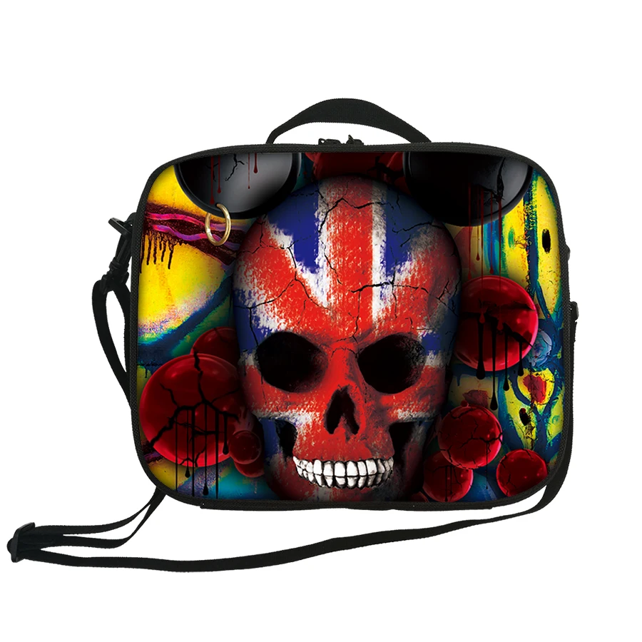 

High Quality Cheap pvc lunch bag insulated lunch bag custom waterproof lightweight skull print cooler bag lunch box fashionable